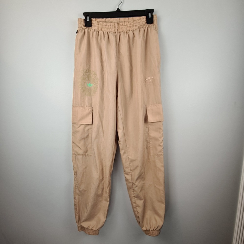 Adidas Ozworld Cargo Track Pants Beige Tan Nylon Ripstop Joggers Small Men  READ